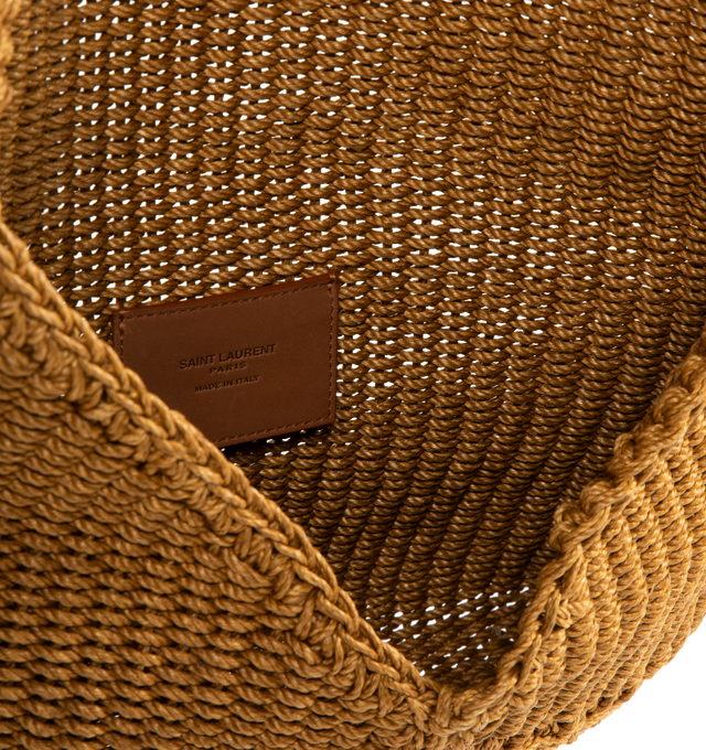 Image 3 of 3 - BROWN - SAINT LAURENT Cassandre Large Envelope Pouch in Rope featuring front flap decorated with the cassandre, leather lining, bronze-toned hardware and magnetic snap closure. 11.6" x 7.1" x 1.8". Lino. Made in Italy. 