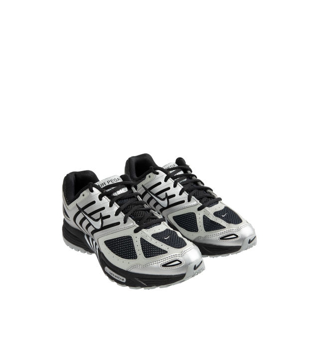 Image 2 of 5 - SILVER - Nike Air Pegasus 2005 Sneakers are a lace-up style with real and synthetic leather, Nike Air technology, foam midsoles, and rubber waffle outsoles.  