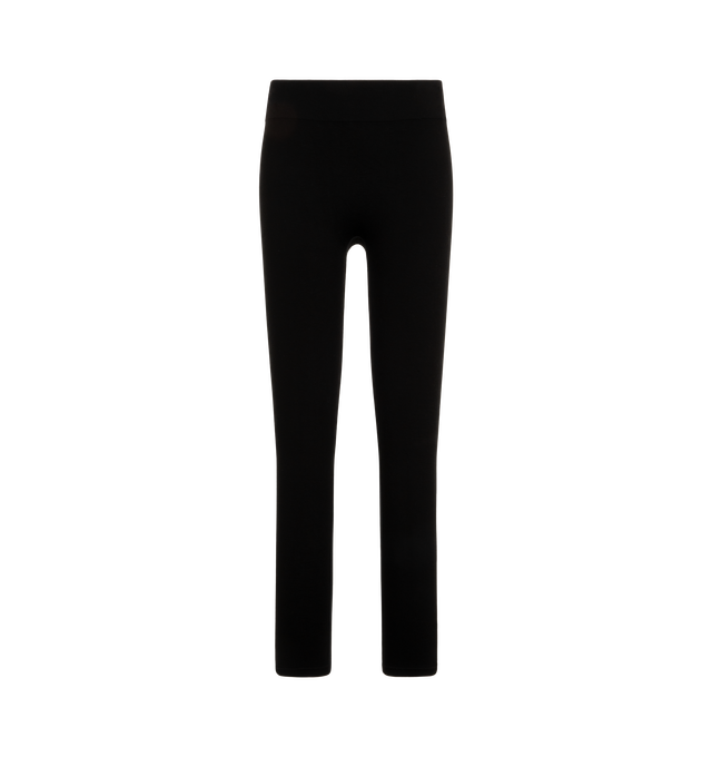 Image 1 of 3 - BLACK - Toteme Women's Compact Leggings are knitted from stretch, compact jersey for a figure-hugging fit. They have an elasticated waistband followed by slim legs. Materials: 53% viscose, 45% polyamide recycled, 2% elastane.  