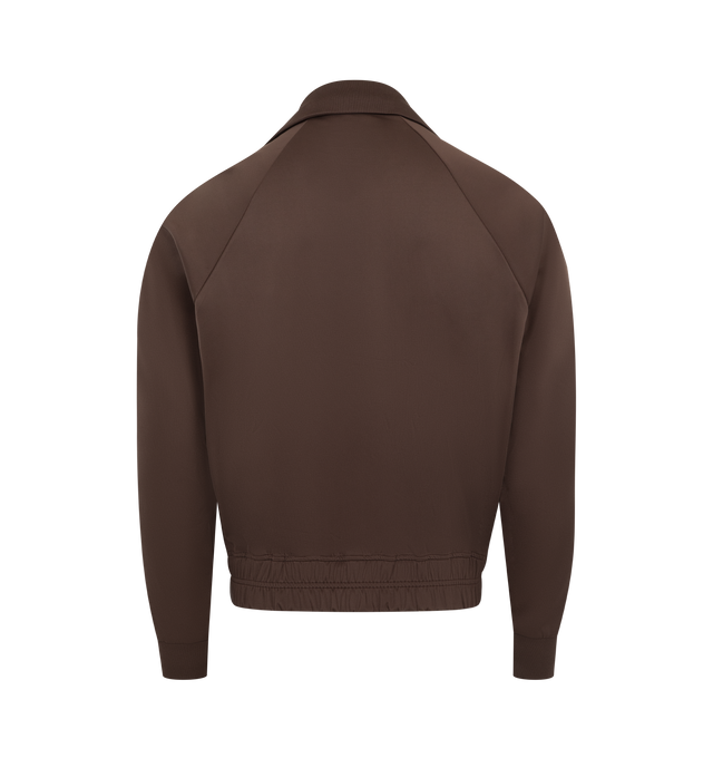 Image 2 of 3 - BROWN - RHUDE Madera Track Jacket featuring funnel neck, long sleeves, 2-way zip, 2 waist welt pockets and regular fit. 100% polyester. 