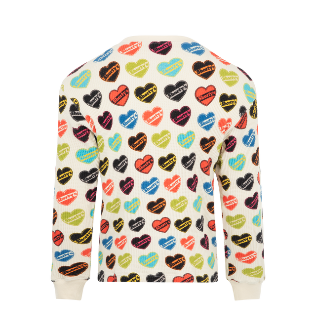 Image 2 of 2 - MULTI - Pleasures Heart Thermal Long Sleeve has a crew neck, printed artwork, relaxed fit, and waffle knit texture. 100% cotton.  