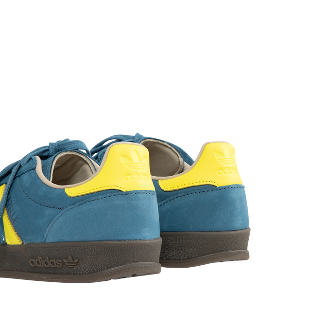 Image 3 of 5 - BLUE - ADIDAS Gazelle Indoor Pro Sneaker featuring regular fit, 3 stripes on side, lace closure, mesh and suede upper, leather lining and gum rubber outsole. 