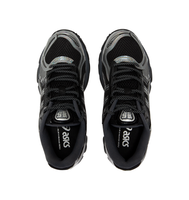 Image 5 of 5 - BLACK - ASICS GEL-KAYANO 12.1 Sneaker featuring breathable mesh underlays, GEL-NIMBUS 17 tooling system, FLUIDRIDE technology, rearfoot and forefoot GEL technology to improves impact absorption and dope dyed recycled sockliner mesh. 