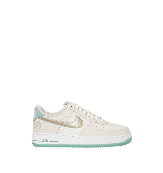 Image 1 of 5 - NEUTRAL - Nike Men Air Force 1 '07 "Easter" Sneaker featuring classic silhouette with leather for a crisp, clean look, genuine leather upper with perforated toe box, Nike Air unit, rubber outsole with classic pivot circles and padded collar. 