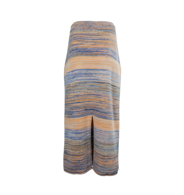 MULTI - THE ELDER STATESMAN Cosmic Maxi Skirt featuring drawstring waistband, back slit and maxi length. 100% cashmere. 
