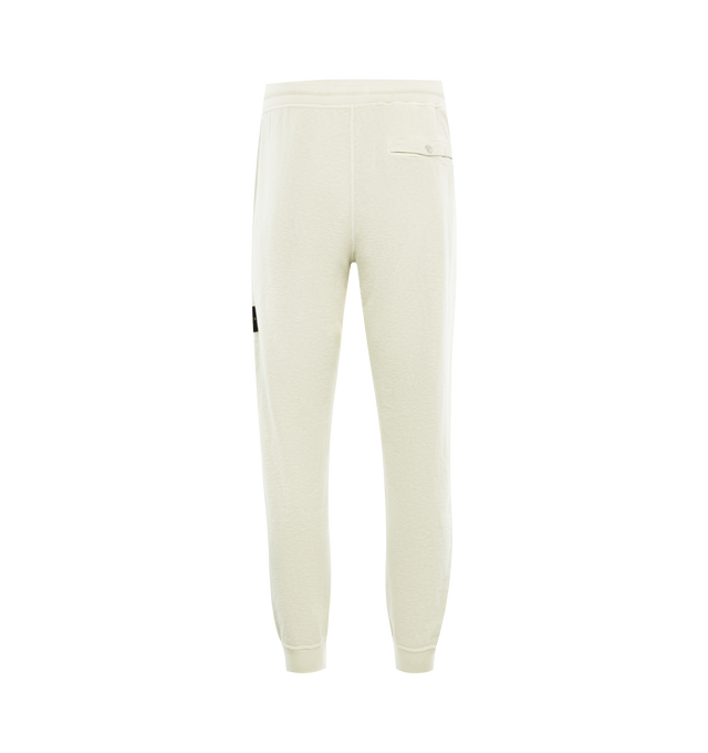 Image 2 of 3 - GREEN - STONE ISLAND Fleece Sweatpants featuring elasticized drawstring waistband, side-seam pockets, side zip pocket, back zip welt pocket and rib-knit cuffs. 100% cotton. 