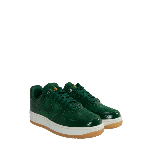 Image 2 of 5 - GREEN - NIKE Air Force 1 '07 LX Sneaker featuring Nike Air unit in the sole provides lightweight cushioning, removeable insole and lather and textile upper/synthetic lining/rubber sole. 