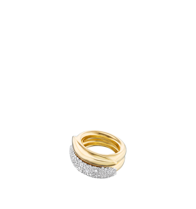 Image 2 of 6 - GOLD - Uniform Object Shard Ring featuring 39.8 g of solid 18K yellow gold with 2.19 TCW round pav diamonds. Handcrafted in New York City. For personal consultation and detailed information about jewelry, please contact our dedicated stylist team at personalshopping@hirshleifers.com.This item may be restricted for online purchase to international clients. For assistance purchasing this item please contact our dedicated stylist team at personalshopping@hirshleifers.com. 