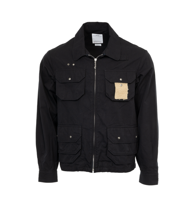 Image 1 of 3 - NAVY - VISVIM Jacket made from a densely woven fine long staple cotton chino cloth featuring custom Swiss riri zip fastener, custom vegetable ivory buttons, custom snap buttons and sheepskin patch detail. 100% COTTON. 