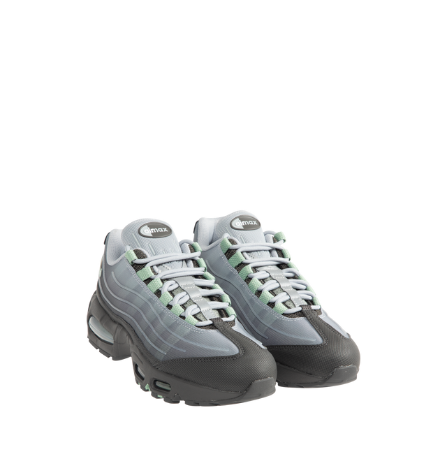 Image 2 of 5 - GREY - NIKE Air Max Big Bubble Sneaker featuring upper that mixes textiles for a layered look, visible Max Air cushioning, flex grooves in the midsole and outsole, foam midsole and rubber outsole. 