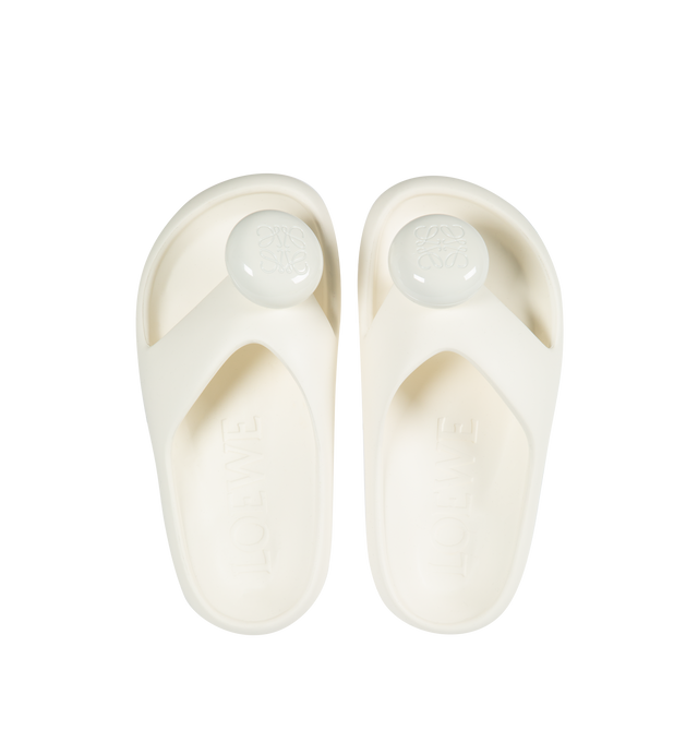WHITE - Toe Post sandal in light foam rubber with an Anagram engraved ,  ergonomic insole and embossed Anagram sole. Made in Italy.