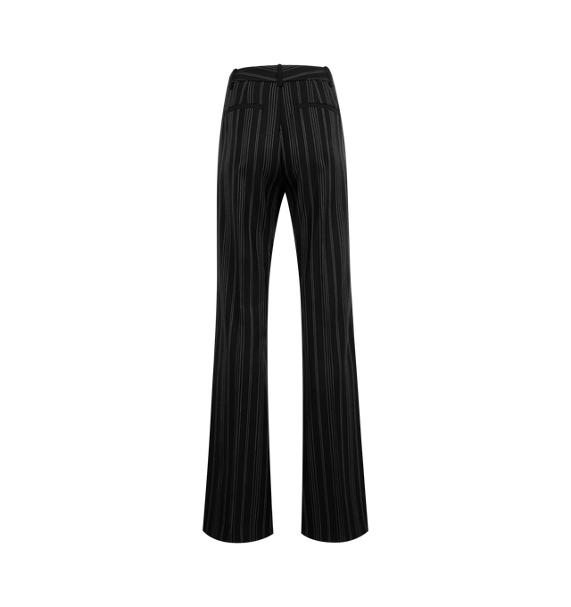 Image 2 of 2 - BLACK - NILI LOTAN Effy Pant featuring flat front, high-rise flare leg trouser in cotton, fitted through hips, zip fly, hidden hook-and-bar closure, hidden stay button closure, belt loops and back welt pockets. 100% cotton. Made in USA. 