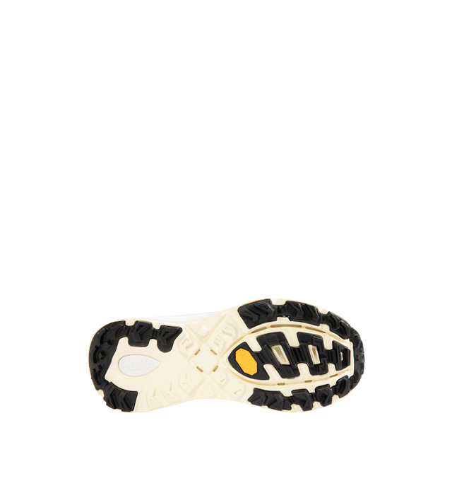 Image 4 of 5 - WHITE - HOKA U Mafate Speed 2 TS Sneaker featuring mesh and textile upper with Vibram  rubber sole, lace-up front, embroidered logo on padded tongue, padded low-cut collar and pull-tab at heel. 