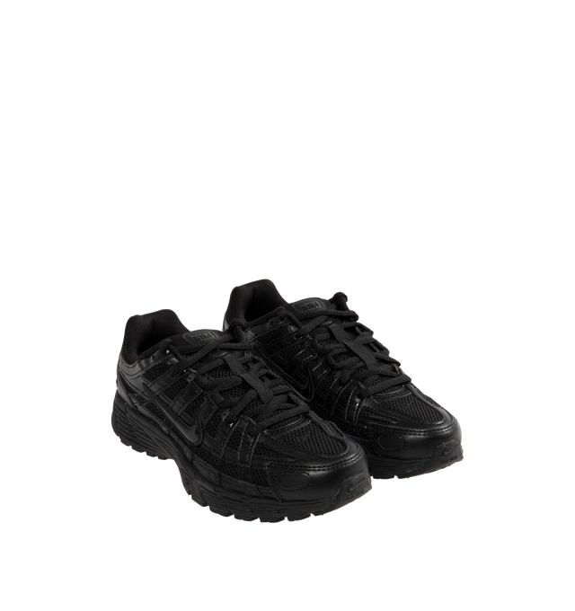 Image 2 of 5 - BLACK - Nike P-6000 Premium Sneakers feature a throwback style with mesh overlays, cushioned insoles, and rubber outsoles. 