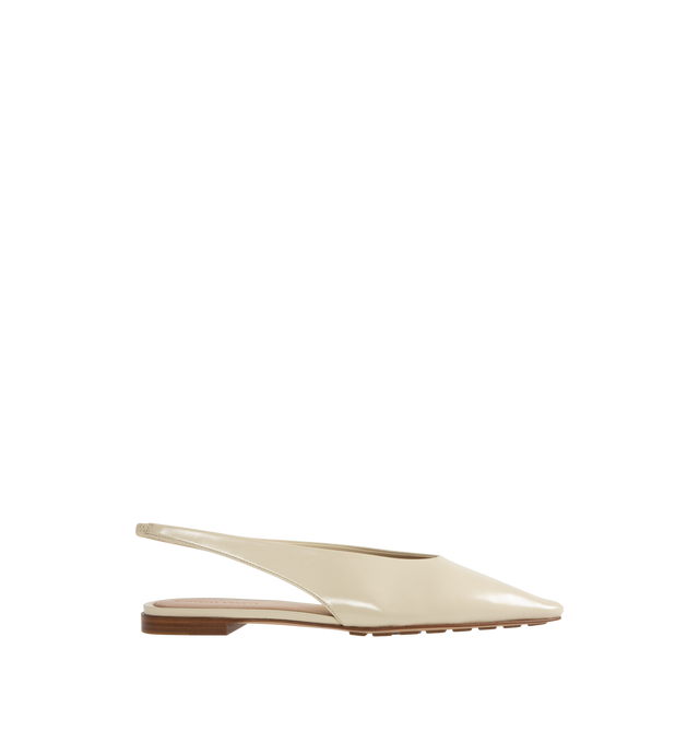 Image 1 of 4 - WHITE - BOTTEGA VENETA Sofia Sling Back Ballerina featuring supple construction in shiny calfskin, elasticated back and rubber injected leather outsole. Calfskin. Made in Italy. 