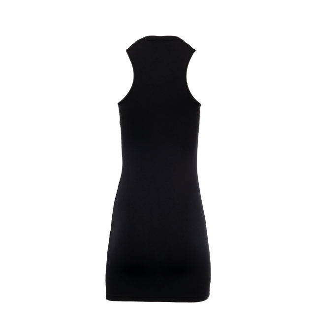 BLACK - OFF-WHITE Sleek Rowing Dress featuring stretch-jersey, logo print at the chest, sleeveless, racerback, straight hem and mini length. 86% polyamide, 14% elastane.