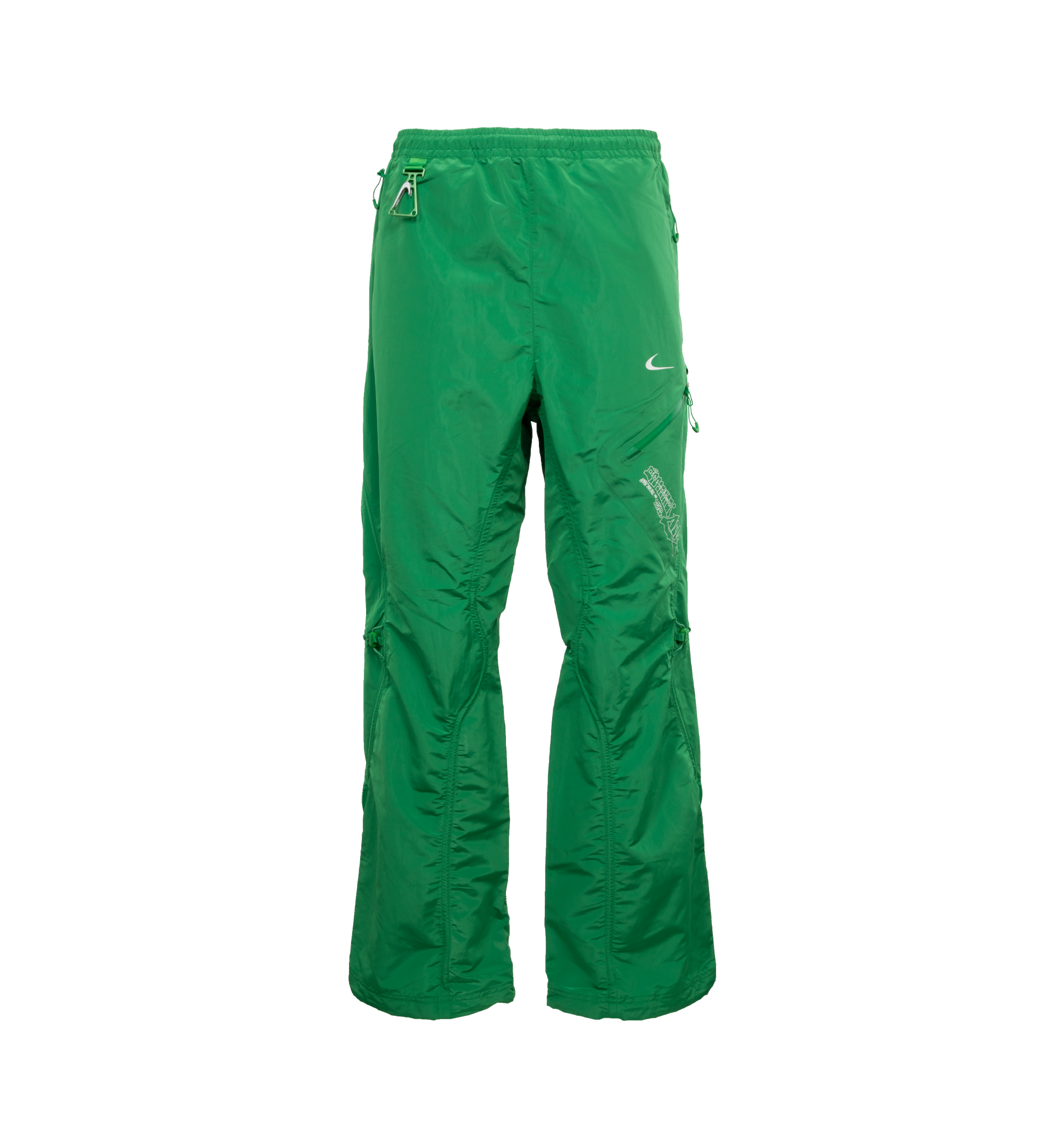 Off-White logo-print high-waisted trousers - Green