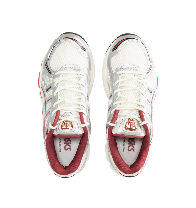 Image 5 of 5 - RED - ASICS Gel-Kayano 12.1 Sneaker featuring breathable mesh underlays, GEL-NIMBUS17 tooling system, FLUIDRIDE technology, rearfoot and forefoot GEL technology and dope dyed recycled sockliner mesh. 