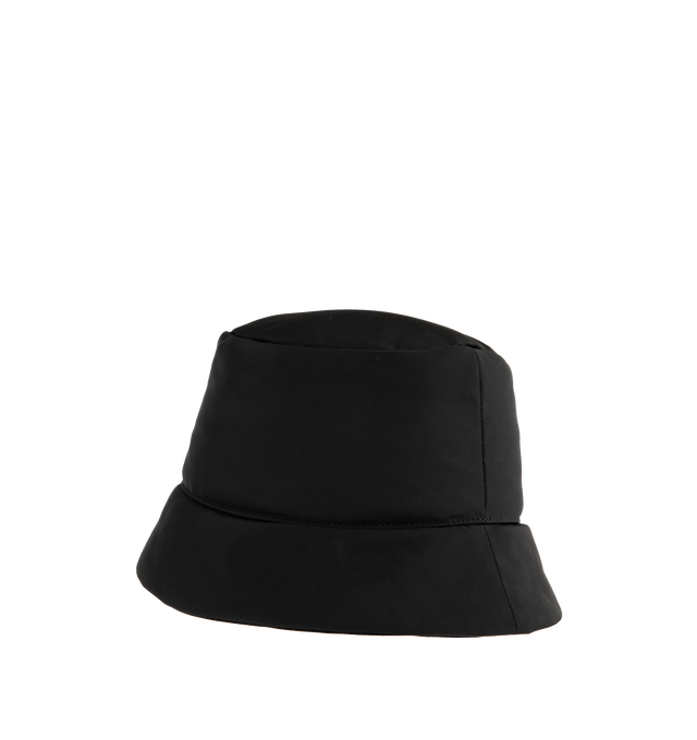 BLACK - LOEWE Puffer Bucket Hat featuring puffer nylon with a LOEWE Anagram in rubber, water-repellent and nylon lining. 100% nylon.