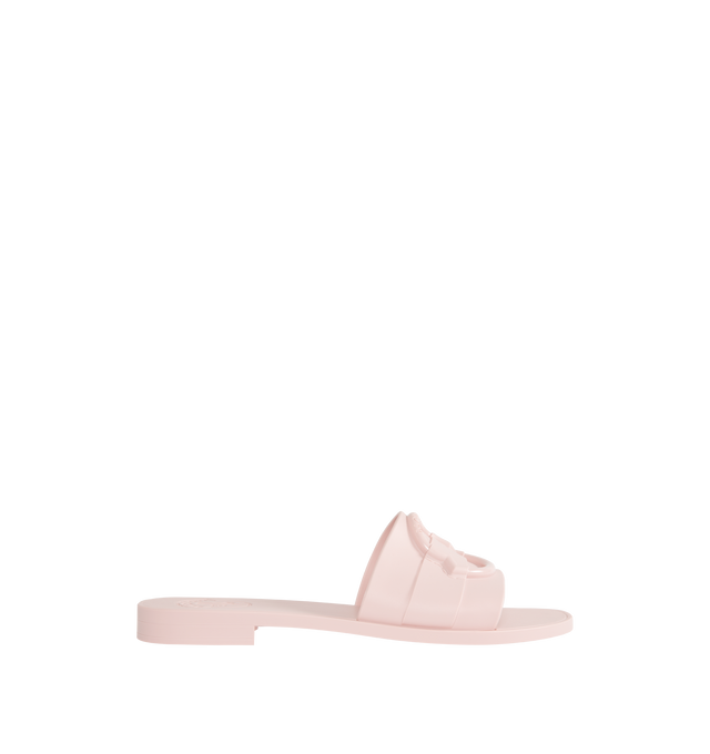 PINK - MONCLER Mon Slides Shoes featuring slip-on styling, tonal Moncler logo at vamp strap, TPU upper and TPU sole. 100% elastodiene.