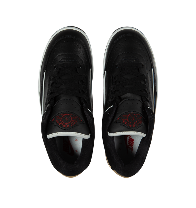 Image 5 of 5 - BLACK - AIR JORDAN 2 RETRO LOW is famous for its sleek, pared-down design, now in a clean mix of white and Cement Grey, plus Sail accents for a hint of richness and python print overlays.  Crafted from premium leather and featuring an Air-Sole unit underfoot which absorbs impact for cushioning with every step. Leather in the upper breaks in easily and makes for a long-lasting shoe. Rubber outsole provides traction and durability. 