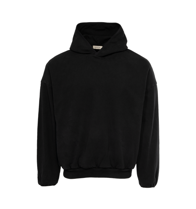 Image 1 of 2 - BLACK - FEAR OF GOD Bound Hoodie featuring front kangaroo pocket, attached hood and ribbed cuffs and hem. 100% cotton. 