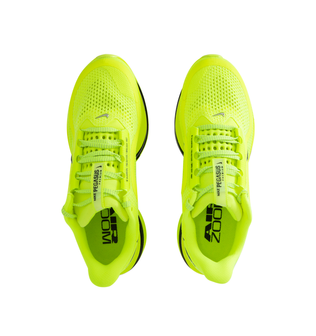 Image 5 of 5 - YELLOW - NIKE Pegasus Premium Sneaker featuring breathable, lightweight engineered mesh upper, full-length ZoomX foam, full-length Air Zoom unit, ReactX foam foundation and modified waffle outsole with high-abrasion rubber. 