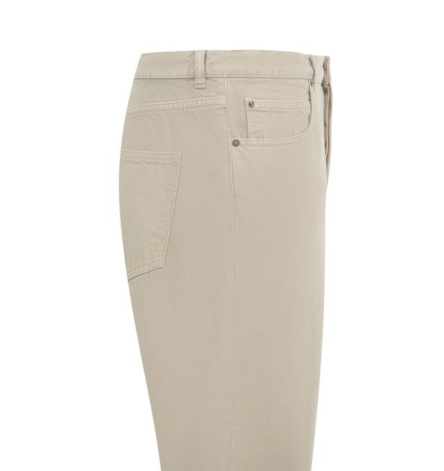 Image 3 of 3 - GREY - THE ROW Siouxie Jean featuring relaxed mid-rise jean in garment-dyed denim with straight leg, tonal topstitching, and classic 5-pocket construction. 100% cotton. Made in Italy. 