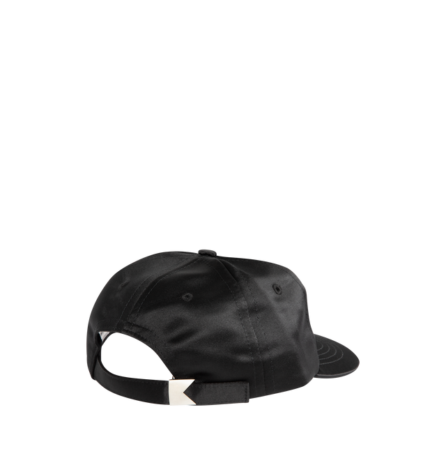 Image 3 of 3 - BLACK - RHUDE Sports Club Hat featuring adjustable snapback strap, embroidered logo detail and curved brim. Made in USA. 