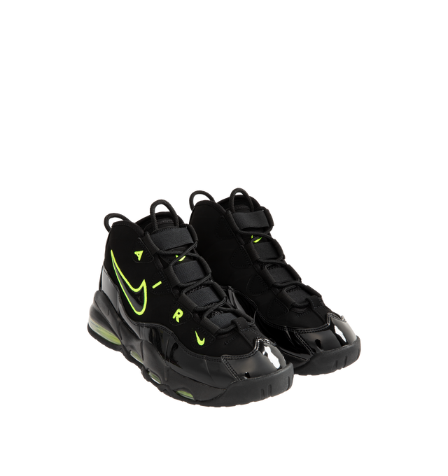 Image 2 of 5 - BLACK - NIKE Air Max Uptempo '95 Sneaker featuring a Max Air unit with lightweight cushioning and impact absorption, gilly lacing, a Phylon foam midsole, leather and synthetic upper, rubber outsole and pull tabs. 