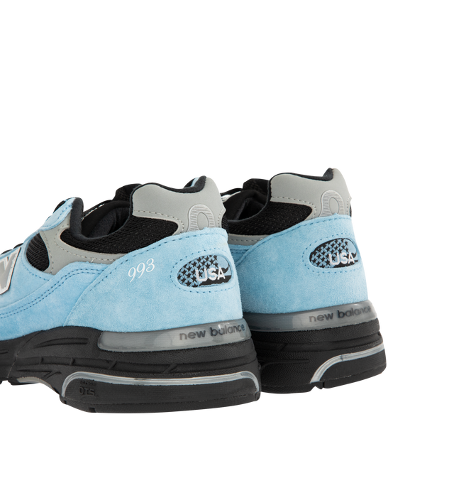 Image 3 of 5 - BLUE - NEW BALANCE 993 Sneaker featuring mesh upper, suede overlays, ABZORB midsole, ACTEVA cushioning, reflective accents designed to catch the light and full-length rubber outsole with Ndurance rubber heel for added durability. 