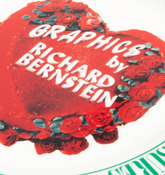 Image 3 of 3 - WHITE - PLEASURES Cake Plate featuring natural finish, durable, high-quality construction and graphic-driven Pleasures design. Ceramic. 