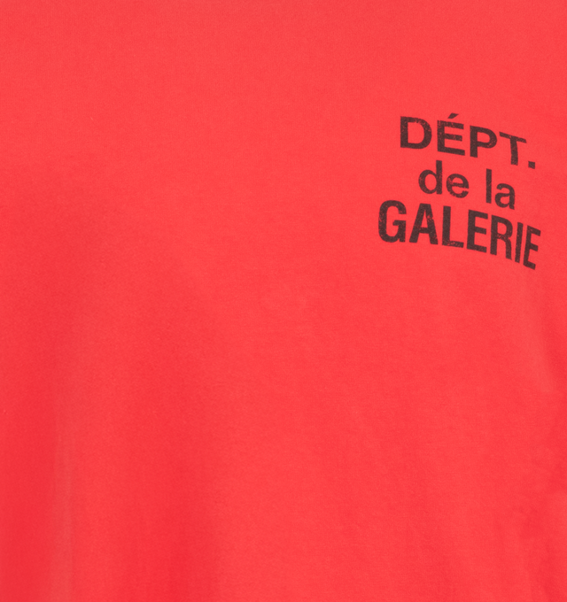 Image 3 of 4 - RED - GALLERY DEPT. French Tee featuring crew neck, short sleeves, chest pocket with logo and logo on back. 100% cotton. Made in USA.  