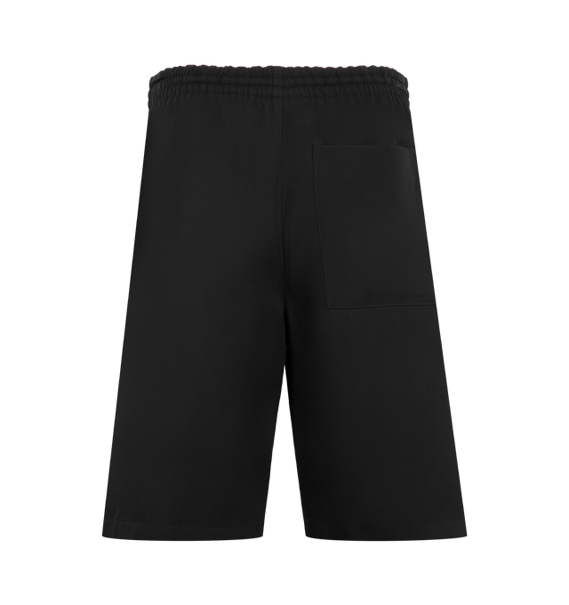 Image 3 of 4 - BLACK - BOTTEGA VENETA Wool Grain De Poudre Shorts featuring wool grain de poudre shorts, wide leg and elastic waistband. 100% wool. Made in Italy. 
