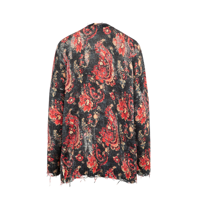 Image 2 of 2 - MULTI - R13 Printed Boyfriend Cardigan featuring a relaxed shape, deep V-neckline, button closure and printed with bohemian florals. 100% cotton. 