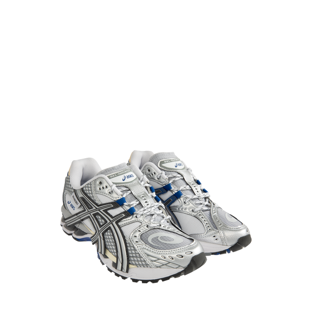 Image 2 of 5 - SILVER - ASICS GEL-Nimbus 10.1 Sneaker featuring mesh and textile upper with rubber sole, lace-up front, padded mesh tongue with logo detail and padded low-cut collar.  