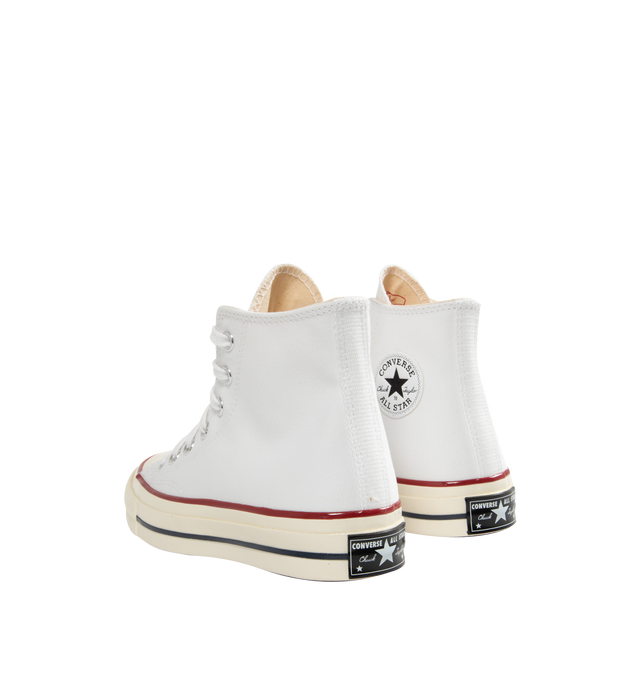 Image 3 of 5 - WHITE - CONVERSE Chuck 70 Vintage Canvas featuring durable canvas upper, OrthoLite cushioning, egret midsole, ornate stitching, rubber sidewall, iconic Chuck Taylor ankle patch and vintage All Star license plate. 