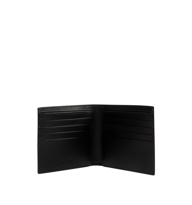 Image 3 of 3 - BLACK - SAINT LAURENT East/West Wallet in smooth leather featuring hardware in silver-toned metal, eight card slots, two bill slots and two receipt slots. 11.5 x 9.5 x 1.5 cm. Calfskin. 