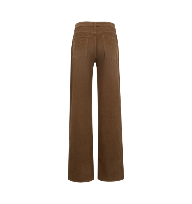 Image 2 of 3 - BROWN - THE ROW Eglitta Pant featuring mid rise, 5-pocket, corduroy, loose fit, straight leg and zipped fly closure. 99% cotton, 1% elastane. Made in Italy. 