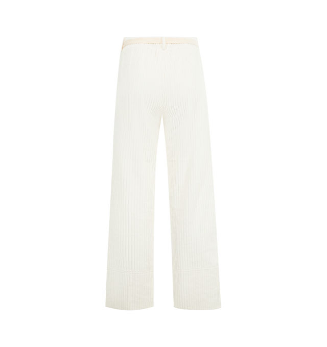 Image 2 of 3 - WHITE - MIRA MIKATI Wide Leg Trousers featuring soft jumbo corduroy, an elasticated back and a single pleat front. 100% cotton. 