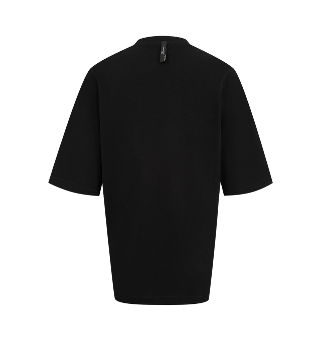 Image 2 of 2 - BLACK - Jacquemus Women's Logo T-Shirt is crafted from cotton hemp jersey and features a straight fit, ribbed crew neckline, half length sleeves, and a printed logo at the chest. Main Material: 85% Cotton, 15% Hemp. Made in Portugal. 