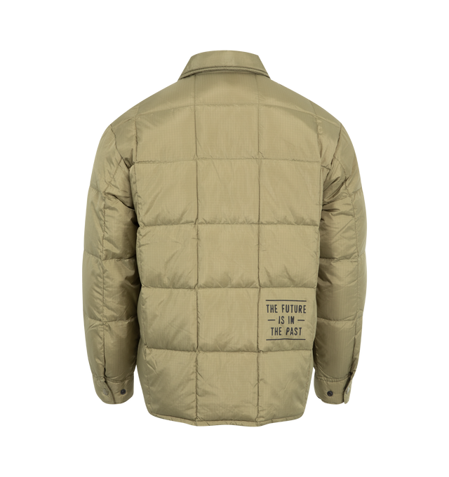 Image 2 of 3 - NEUTRAL - Human Made Down shirt jacket with a polar bear tag on the left chest pocket. Designed to be worn through to early spring, it can also be used as an inner down layer. MATERIAL: 100% POLYESTER. FILLING: 75% DOWN, 25% FEATHER. 