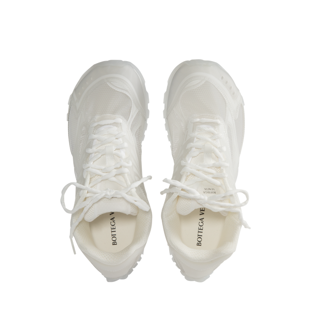 Image 5 of 5 - WHITE - BOTTEGA VENETA Orbit Sneaker featuring transparent technical rubber lace-up sneaker. Material: Thermoplastic polyurethane, polyamide, polyurethane, polyester, elastane. Lining: Technical fabric. Rubber outsole. Made in Italy. 