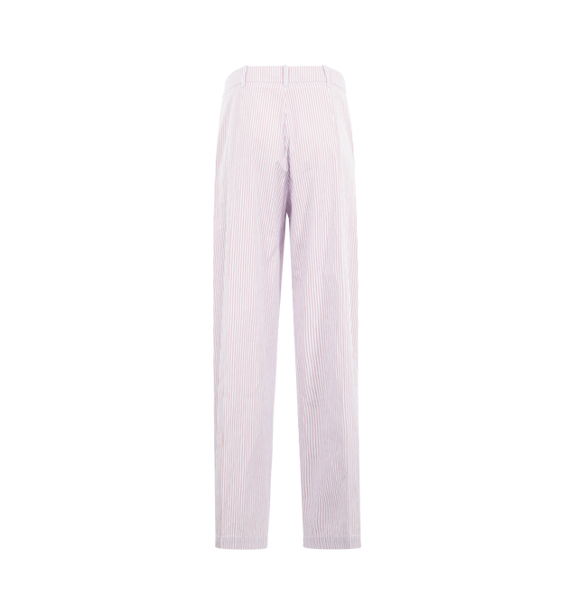 Image 2 of 3 - RED - RADH The Dean Pant featuring pleated wide legs, crisp cotton poplin, zip fastening and full length. 100% organic cotton. Made in Italy. 