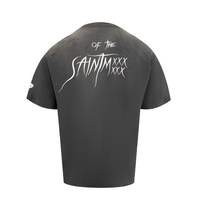 Image 2 of 3 - BLACK - SAINT MICHAEL HP Sorcerer's Stone Tee featuring regular fit, crewneck, dropped shoulders, short sleeves, straight hem and graphic print. 100% cotton. 