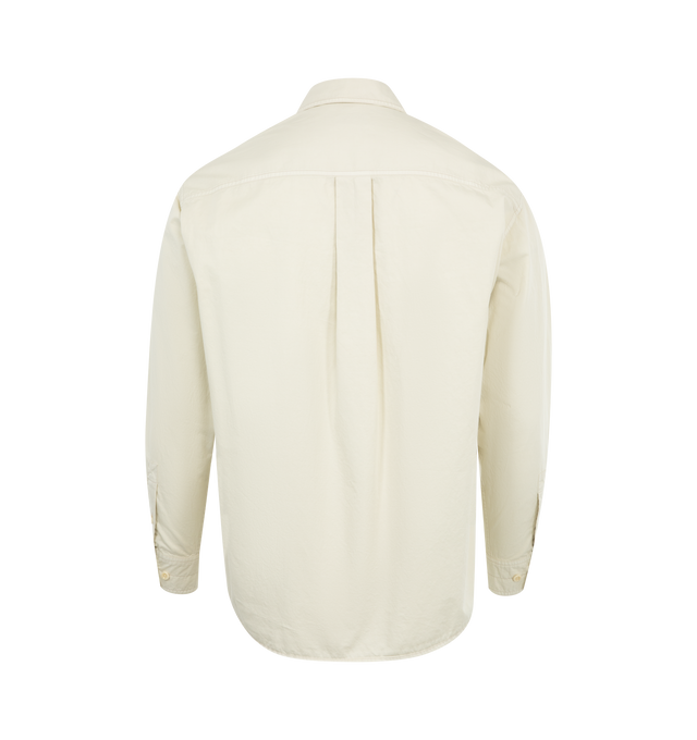 Image 2 of 4 - WHITE - Lemaire Relaxed Workwear Shirt has a classic collar, a snap-fastening front, button cuffs, and a chest patch pocket. 100% cotton.  