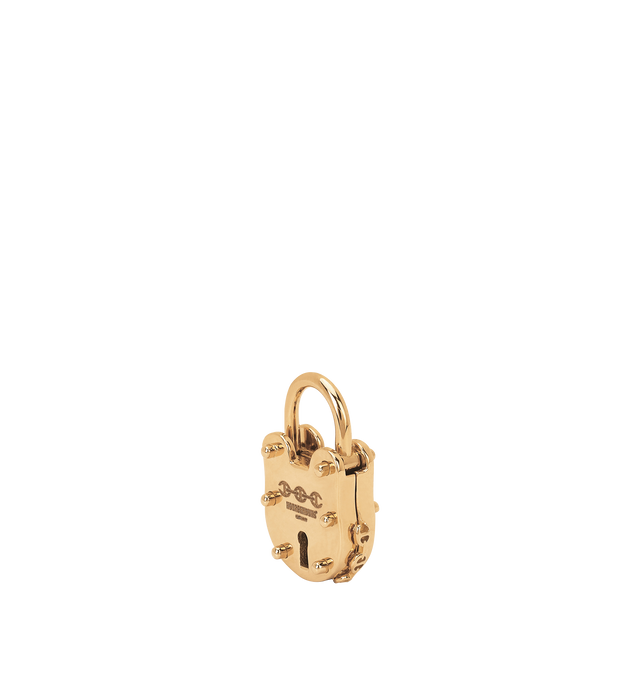 Image 2 of 3 - GOLD - HOORSENBUHS 25MM Padlock Charm featuring classic lock pendant measuring 25MM that opens and closes to wear with an Open-Link chain or on chain. Hirshleifers offers a range of initial pieces from this collection in-store. For personal consultation and detailed information about jewelry, please contact our dedicated stylist team at personalshopping@hirshleifers.com. This item may be restricted for online purchase to international clients. For assistance purchasing this item please contac 