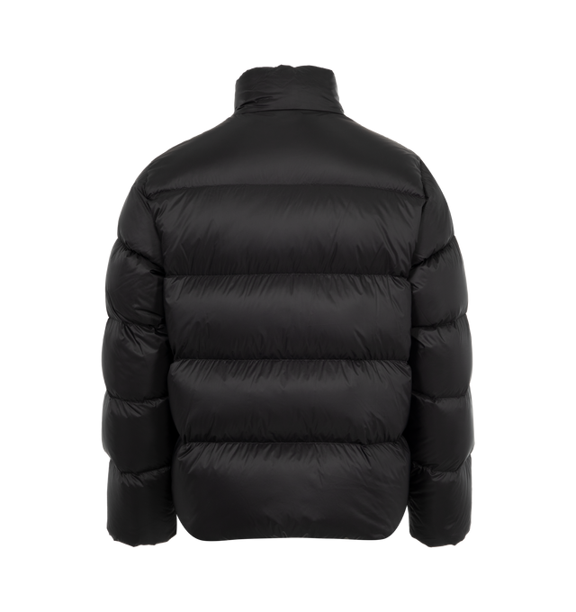 Image 2 of 3 - BLACK - Moncler Tarn Puffer Jacket has an adjustable hood, a zipper closure, zipper pockets, adjustable cuffs, an elastic hem at the back, and a silicone logo patch. Down filled. 100% polyamide. Made in Armenia. 