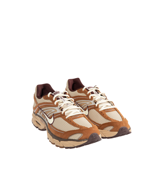 Image 2 of 5 - NEUTRAL - Nike Mens Air Max Moto 2K Sneakers feature a textile and synthetic leather upper. Designed with a lace-up closure, Max Air cushioning, foam midsole, and durable rubber outsole. Upper: Textile and Synthetic Leather; Midsole: Foam with Max Air Cushioning; Outsole: Rubber. Made in Vietnam. 