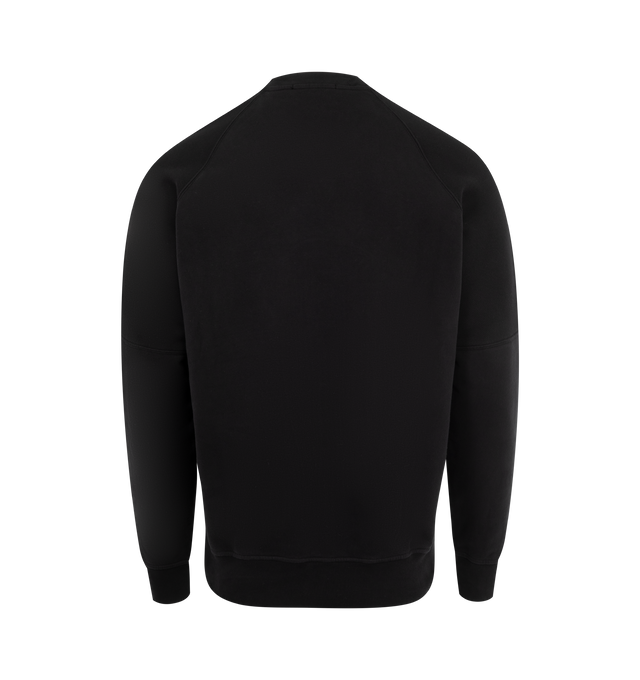 Image 2 of 2 - BLACK - Stone Island Crew Neck Sweatshirt has ribbed cuffs and hem and a signature logo tag.  